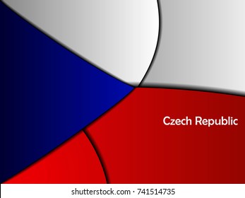 Flag of Czech Republic background template, vector solid shapes illustration