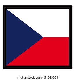 Flag of Czech Republic with black frame