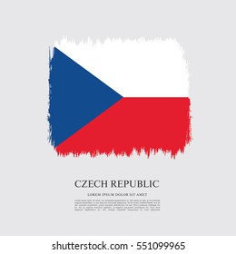 Flag of Czech Republic, brush stroke background