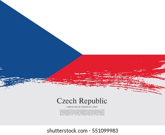 Flag of Czech Republic, brush stroke background
