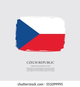 Flag of Czech Republic, brush stroke background