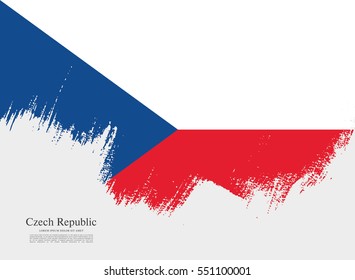 Flag of Czech Republic, brush stroke background