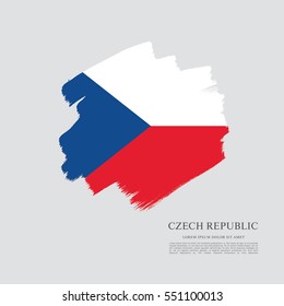 Flag of Czech Republic, brush stroke background