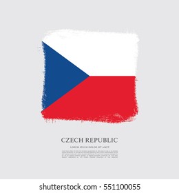 Flag of Czech Republic, brush stroke background