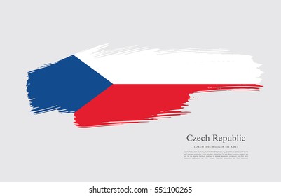 Flag of Czech Republic, brush stroke background