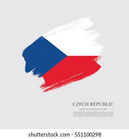 Flag of Czech Republic, brush stroke background