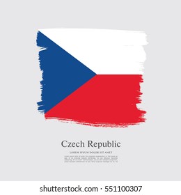 Flag of Czech Republic, brush stroke background