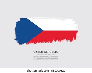 Flag of Czech Republic, brush stroke background