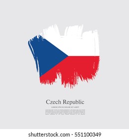 Flag of Czech Republic, brush stroke background