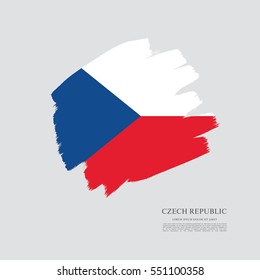 Flag of Czech Republic, brush stroke background