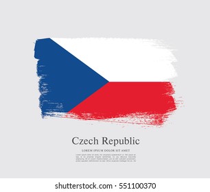 Flag of Czech Republic, brush stroke background