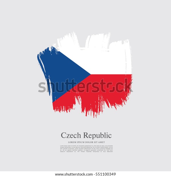 Flag Czech Republic Brush Stroke Background Stock Vector (Royalty Free) 551100349