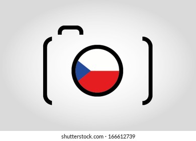The flag of Czech Republic in a Camera Lens