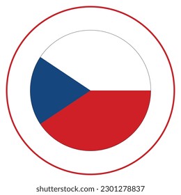 Die Flagge der Tschechischen Republik im Kreis.