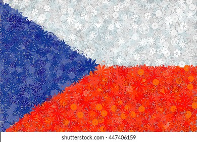 Flag of Czech Republic with flowers