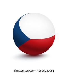 Flag of Czech Republic in the form of a ball. Vector illustration