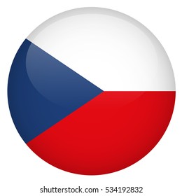 Flag of Czech Republic, glossy button
