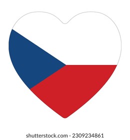 Flag of the Czech Republic in heart shape. 