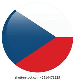 Flag of the Czech Republic. Flag icon. Standard color. A round flag. 3d illustration. Computer illustration. Digital illustration. Vector illustration.