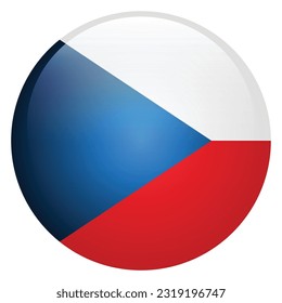 Flag of the Czech Republic. Flag icon. Standard color. The round flag. 3d illustration. Computer illustration. Digital illustration. Vector illustration.