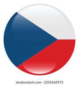 Flag of the Czech Republic. Flag icon. Standard color. Circle icon flag. 3d illustration. Computer illustration. Digital illustration. Vector illustration.