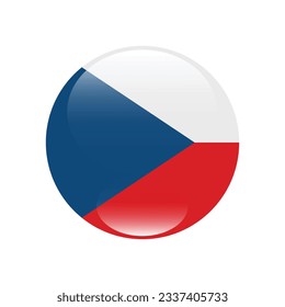 Flag of the Czech Republic. Flag icon. Standard color. Circle icon flag. 3d illustration. Computer illustration. Digital illustration. Vector illustration.