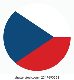 Flag of the Czech Republic. Flag icon. Standard color. Circle icon flag. Computer illustration. Digital illustration. Vector illustration.