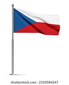 Flag of Czech Republic isolated on white background. EPS10 vector