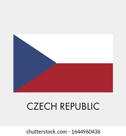 Flag of Czech Republic on gray background. Vector illustration in trendy flat style. EPS 10.