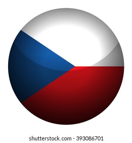 Flag of Czech Republic as round glossy icon. Button with Czech flag