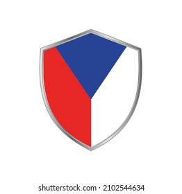 Flag of Czech Republic with silver frame