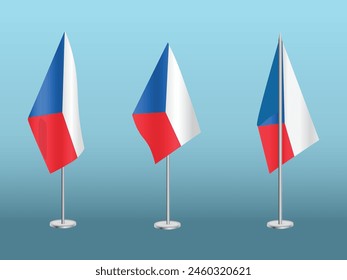 Flag of Czech Republic with silver pole