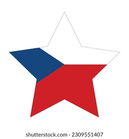 Flag of the Czech Republic in star shape. 