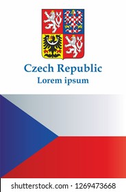 Flag of the Czech Republic, Czech Republic. Template for award design, an official document with the flag of of the Czech Republic. Bright, colorful vector illustration.