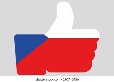 The flag of Czech Republic in a Thumbs Up Icon