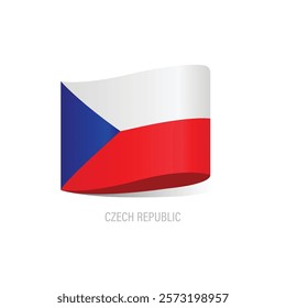 Flag Of Czech Republic Vector Design.