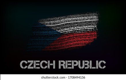 Bandera de la República Checa. Ilustración vectorial en estilo grunge con grietas y abrasiones. Buena imagen para imprimir