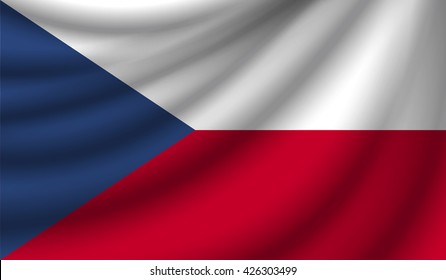 Flag of Czech Republic, vector illustration