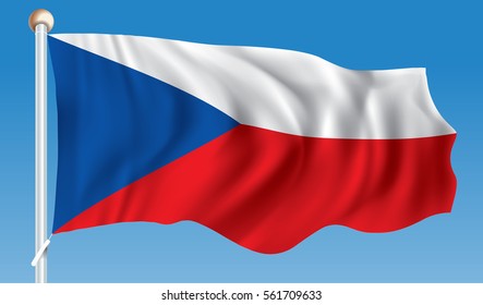 Bandera de la República Checa - ilustración vectorial