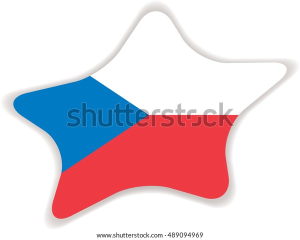 czech republic flag with star