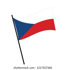 Flag of Czech Republic , Czech Republic flag waving isolated vector illustration
