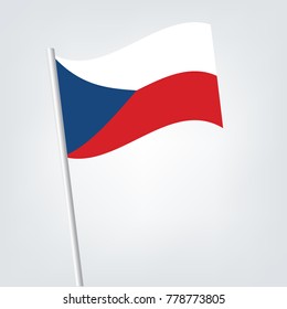 Flag of Czech Republic , Czech Republic flag waving isolated vector illustration,
