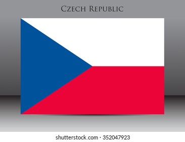 Flag of Czech Republic.Czech Republic flag vector illustration.