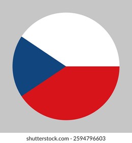 Flag of Czech round shape, national symbol