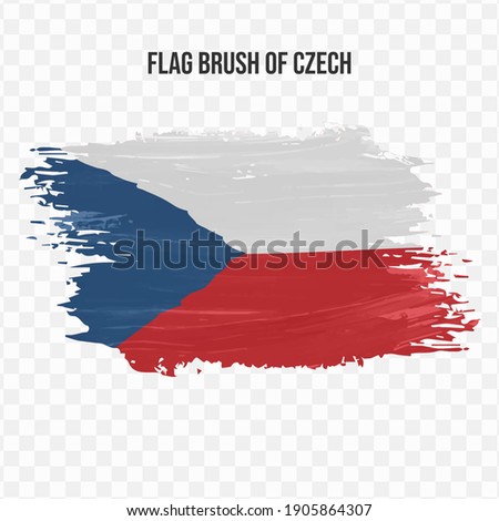 Flag Of Czech in texture brush  with transparent background, vector illustration in eps file