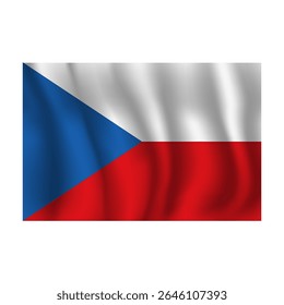 Bandeira das ondulações tchecas ao vento, com dobras 3d
