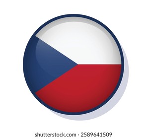 Flag Czechia circle round frame vector design