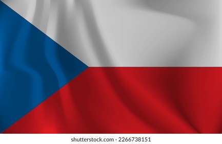 Flag of Czechia, with a wavy effect due to the wind.