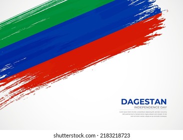 Bandera de Daguestán con fondo de textura de pincel pintado creativo