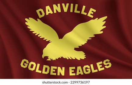 Flag of Danville, West Virginia, USA. Realistic waving flag of Danville vector background.